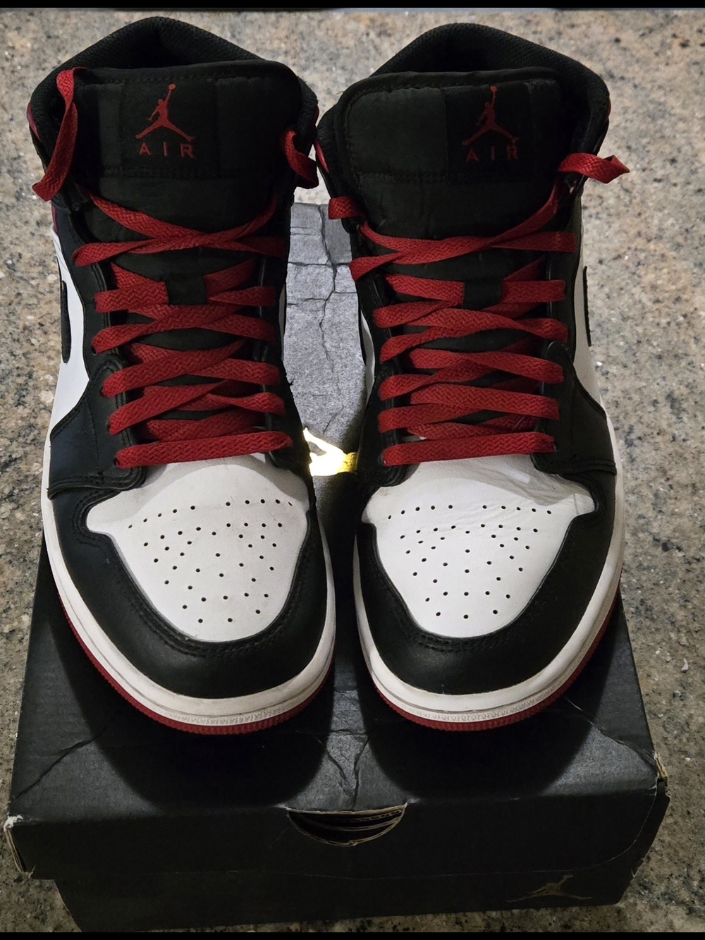 Air Jordan 1 Mid White/Black/Gym Red Men's Size 8.5